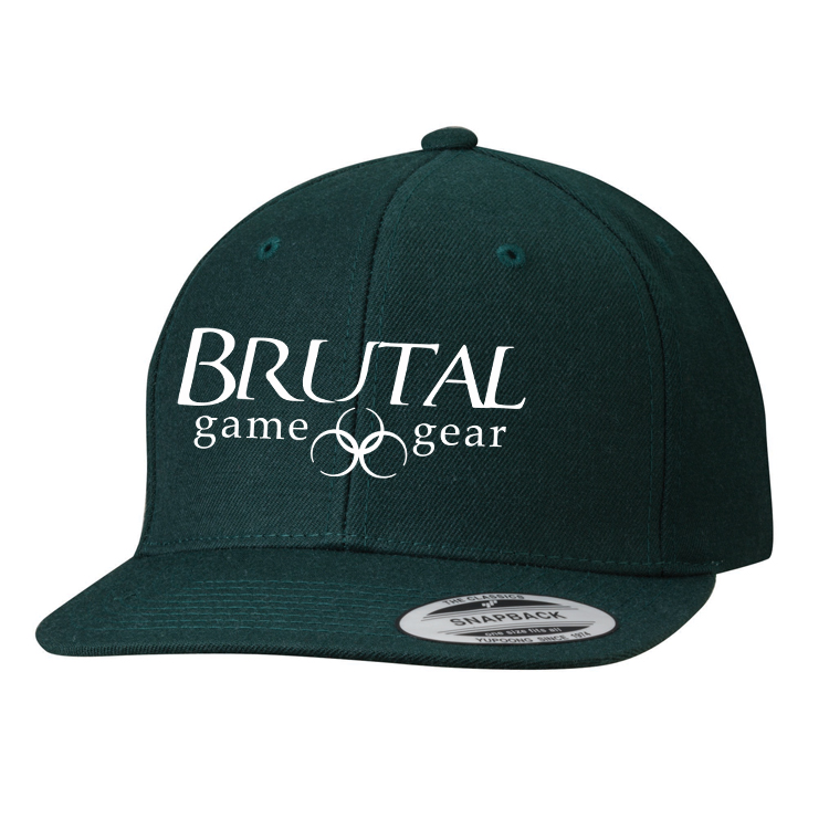 6089M Brutal Logo Premium High Profile Snapback Flat Bill Cap