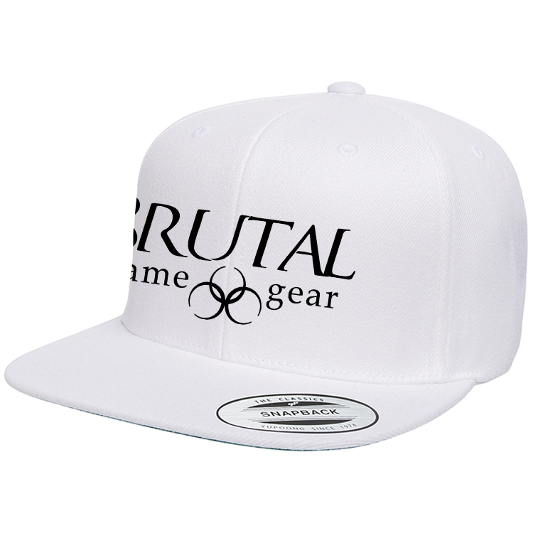 6089M Brutal Logo Premium High Profile Snapback Flat Bill Cap