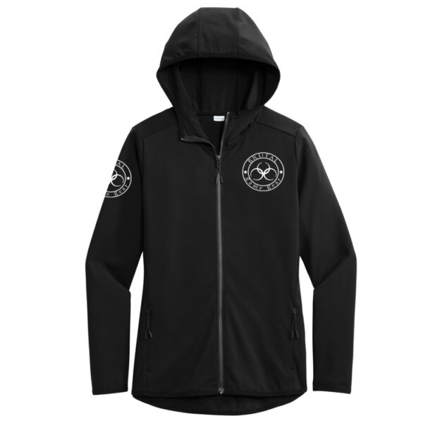 LST870 Brutal Logo Ladies Sueded Circuit Full-Zip Hooded Jacket