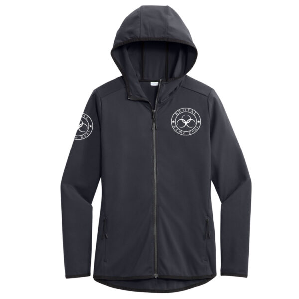 LST870 Brutal Logo Ladies Sueded Circuit Full-Zip Hooded Jacket
