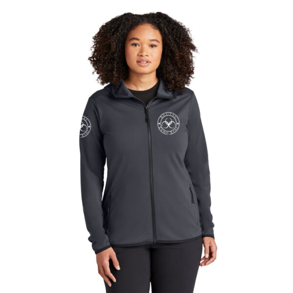 LST870 Brutal Logo Ladies Sueded Circuit Full-Zip Hooded Jacket