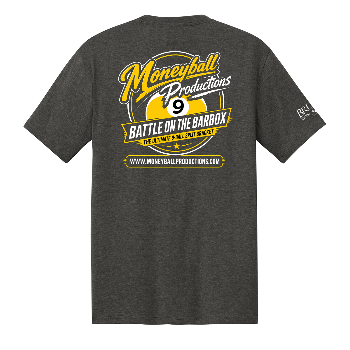 Moneyball Tee char hthr MBPT25A Moneyball Productions Tee 2026A