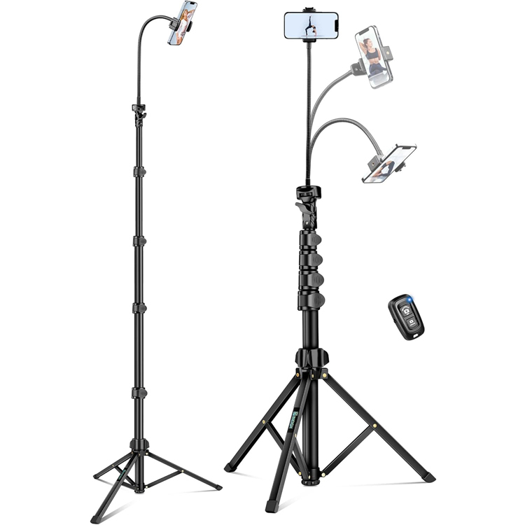 BE2026A 85" Cell Phone Camera Gooseneck Tripod Stand