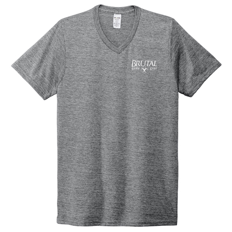 AL2014 Triblend VNeck Tee front AL2014 Brutal Logo Mens Triblend VNeck Tee