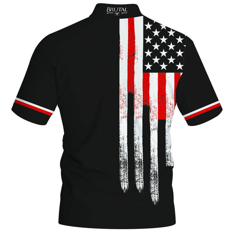 Bold America back BJ2601 Brutal Logo Bold American Flag Jersey