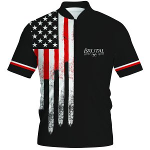 BJ2601 Brutal Logo Bold American Flag Jersey