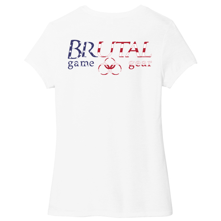 USFLT1 US Flag Logo Tee ladies vn back wht