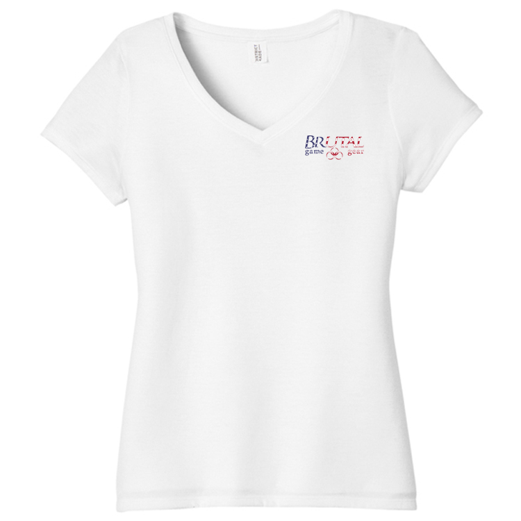 USFLT1 US Flag Logo Tee ladies vn frnt wht