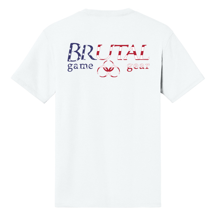 USFLT1 US Flag Logo Tee mens rn back wht