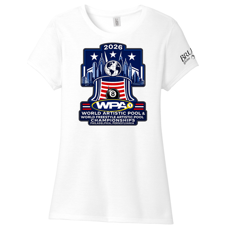 Artiistic Pool Champs 2026 ladies wht APCSCK26 Artistic Pool World Championship Event Tee