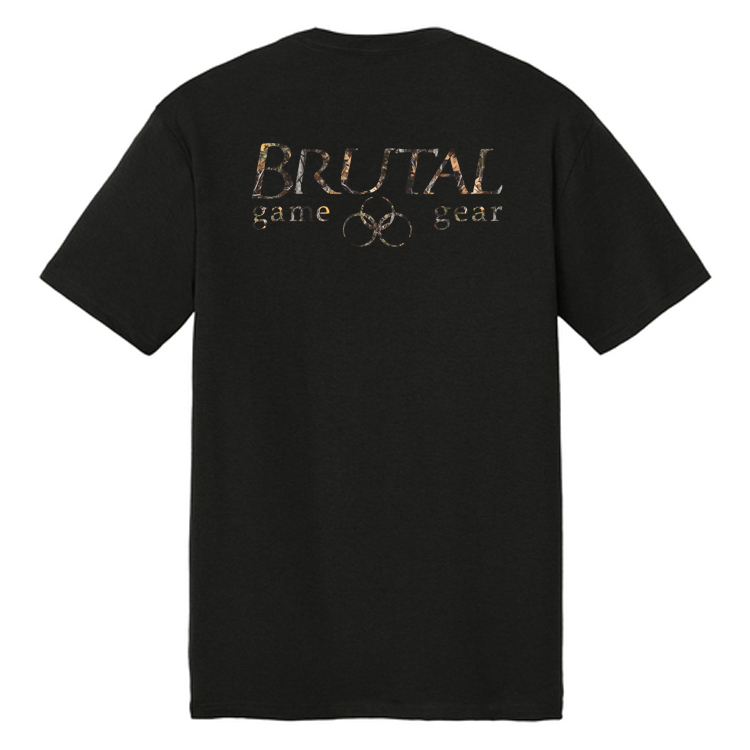 Hunting camo logo tee back blk BHLT26 Brutal Hunting Camo Logo Tee