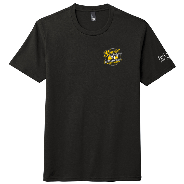 Moneyball tee 2026 black front MBPT26A Moneyball Productions Tee 2026A